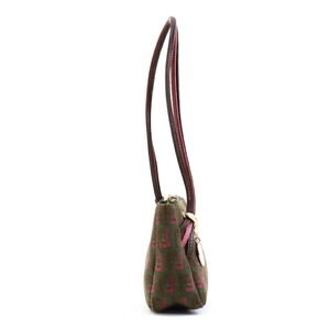 Fendi Leather Green Pink Handbag Khaki Canvas Brown Zucchino Gold